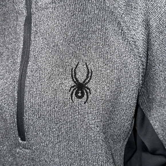 heathered gray & black Spyder half zip pullover jacket size large - Picture 3 of 4